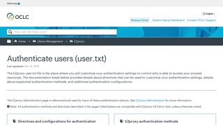 Authenticate users (user.txt) - OCLC Support