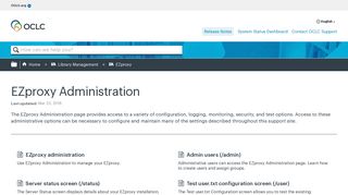 EZproxy Administration - OCLC Support