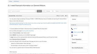 I need financial information on General Motors - LibAnswers