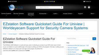 EZstation Software Quickstart Guide For Uniview | Worldeyecam ...
