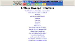 Lotto's~Sweeps~Contests - Lycos Tripod