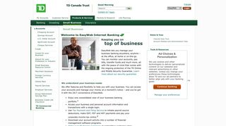 TD Canada Trust - Small Business - EasyWeb Internet Banking