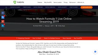 How to Watch Formula 1 Live Online Streaming - PureVPN