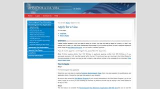 Apply for a U.S. Visa | Apply for a Visa - India (English) - USTravelDocs