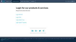 Login for Dolphin and F24 products and services - F24 AG