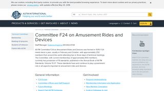 Committee F24 on Amusement Rides and Devices - ASTM International