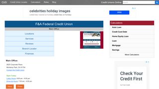 F&A Federal Credit Union - Monterey Park, CA - Credit Unions Online
