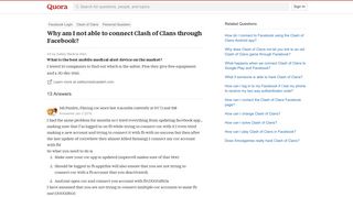 Why am I not able to connect Clash of Clans through Facebook? - Quora