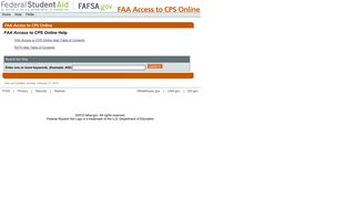 FAA Access to CPS Online Help - ED.gov