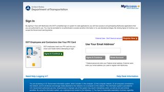 U.S. Department of Transportation: My Access: Sign In