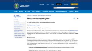 Delphi eInvoicing Program - Federal Aviation Administration