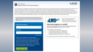 eLMS Login | U.S. Department of Transportation