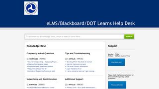 | Welcome to the FAA eLMS and Blackboard Help Desk!