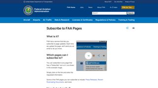 Subscribe to FAA Pages - Federal Aviation Administration