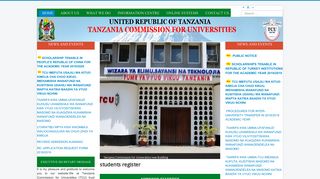 students register - Tanzania Commission for Universities