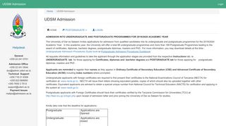 UDSM Admission - admission.ac.tz