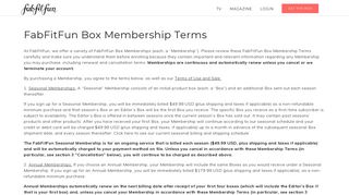 FabFitFun Box Membership Terms - FabFitFun