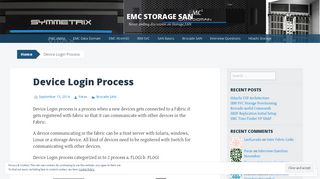 Device Login Process | EMC STORAGE SAN