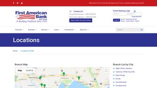 Locations and ATMs | First American Bank and Trust