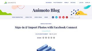 Sign-in & Import Photos with Facebook Connect - Animoto