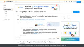 Face recognition authentication in android - Stack Overflow