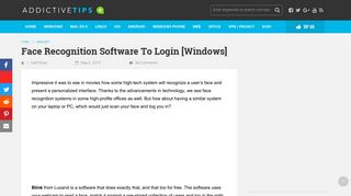 Face Recognition Software To Login [Windows 7] - AddictiveTips