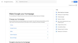 Make Google your homepage - Google Account Help - Google Support