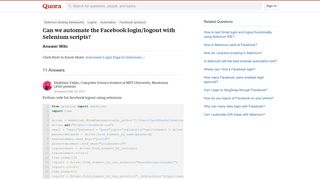Can we automate the Facebook login/logout with Selenium scripts ...