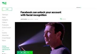 Facebook can unlock your account with facial recognition | TechCrunch