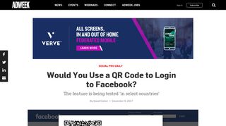 Would You Use a QR Code to Login to Facebook? – Adweek