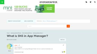 What is SNS in App Manager? - Android Forums at AndroidCentral.com
