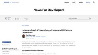 Instagram API Platform - Facebook for Developers