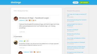 Windows 10 App - Facebook Login - Duolingo Forum