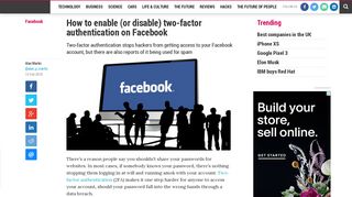 How to enable (or disable) two-factor authentication on Facebook | Alphr