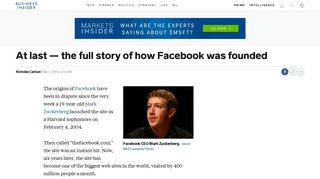 How Facebook Was Founded - Business Insider