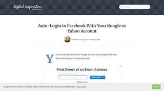 May 31, 2009 Auto-Login to Facebook With Your ... - Digital Inspiration