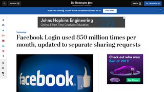 Facebook Login used 850 million times per month, updated to ...