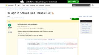 FB login in Android (Bad Request 400) | The ASP.NET Forums