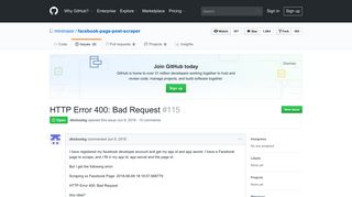 HTTP Error 400: Bad Request · Issue #115 · minimaxir/facebook-page ...