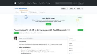 Facebook API v2.11 is throwing a 400 Bad Request · Issue #19 · verbb ...