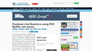 Facebook Like Reactions using PHP, MySQL and Jquery. - 9Lessons