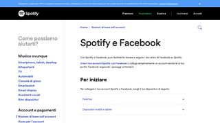 Spotify e Facebook - Support - Spotify