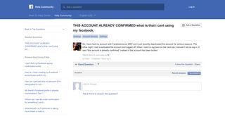 THIS ACCOUNT ALREADY CONFIRMED what is that i ... - Facebook