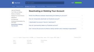 Deactivating or Deleting Your Account | Facebook Help Center ...