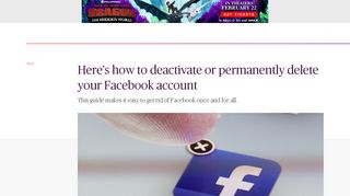 Here's how to deactivate or permanently delete your Facebook account