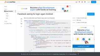 Facebook asking for login again Android - Stack Overflow