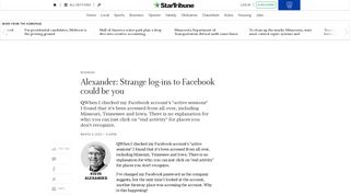 Alexander: Strange log-ins to Facebook could be you - StarTribune ...