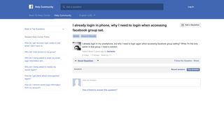 I already login in phone, why I need to login when ... - Facebook