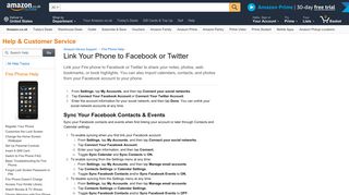 Amazon.co.uk Help: Link Your Phone to Facebook or Twitter