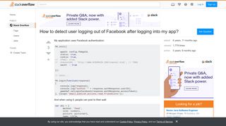 How to detect user logging out of Facebook after logging into my ...